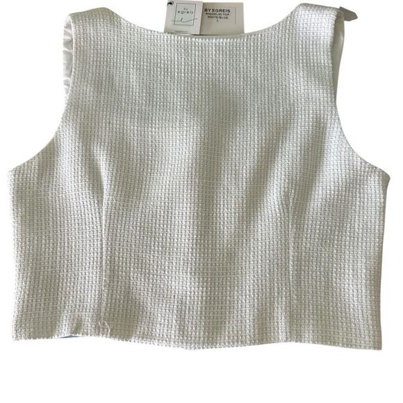 BY EGREIS NWT Crop Button Down Top/Vest Size Large - Picture 4 of 6